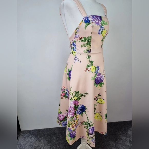 NEW ASOS DESIGN midi floral party dress with square neck uk 8 TALL - Picture 3 of 4